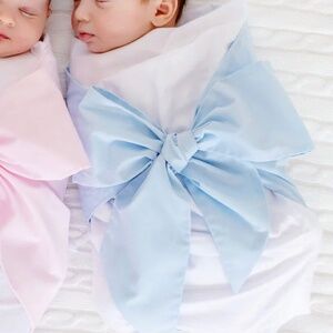 NEW The Beaufort Bonnet Company Blue Bow Swaddle